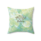 'Powerful Energy' Floral Motivational Quotes Pillow