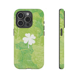 'Lucky Four-leaf Clover' Green Matte Phone Case