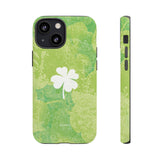 'Lucky Four-leaf Clover' Green Matte Phone Case