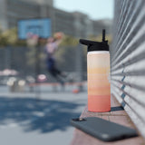 'Heart Doves of Love' Stainless Water Bottle with Straw Lid