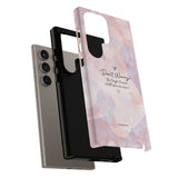 'Don't Worry, Tough Times Fade' Orchid Floral Caring Phone Case