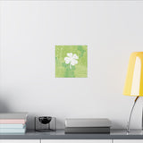 'Lucky Four-leaf Clover' Green Plant Canvas Art