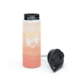 'Heart Doves of Love' Stainless Water Bottle with Straw Lid