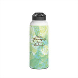 'Powerful Energy' Stainless Water Bottle with Straw Lid