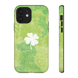 'Lucky Four-leaf Clover' Green Matte Phone Case