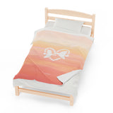 'Heart Doves of Love' Velveteen Blanket
