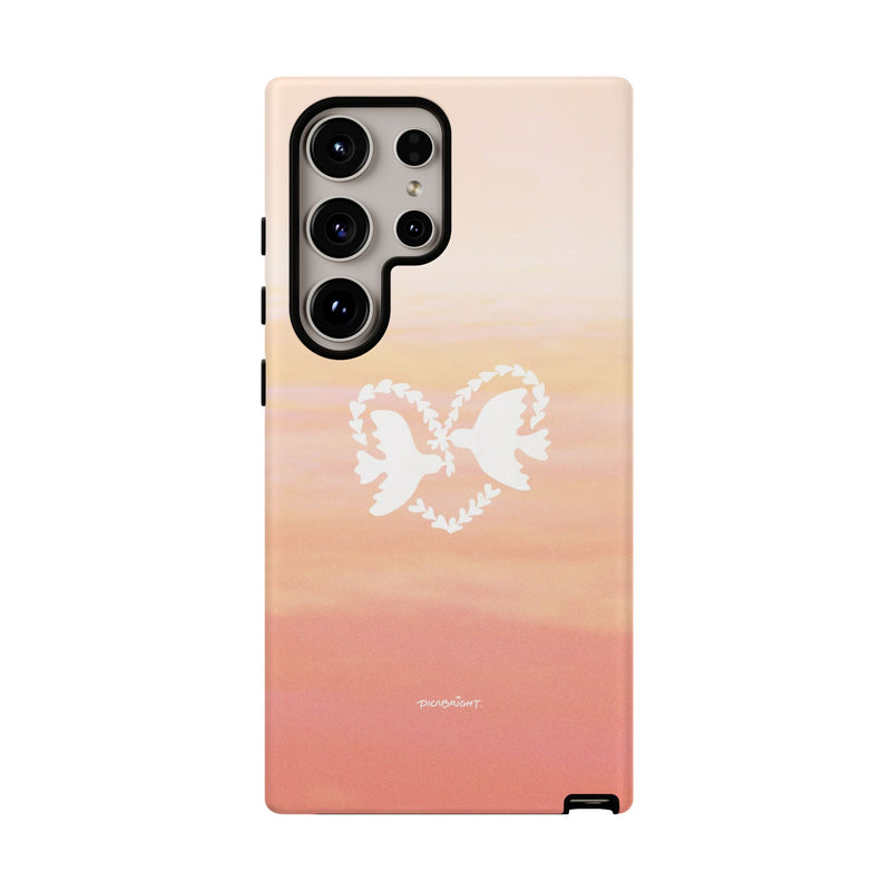 'Heart Doves of Love' Protective Matte Tough Case