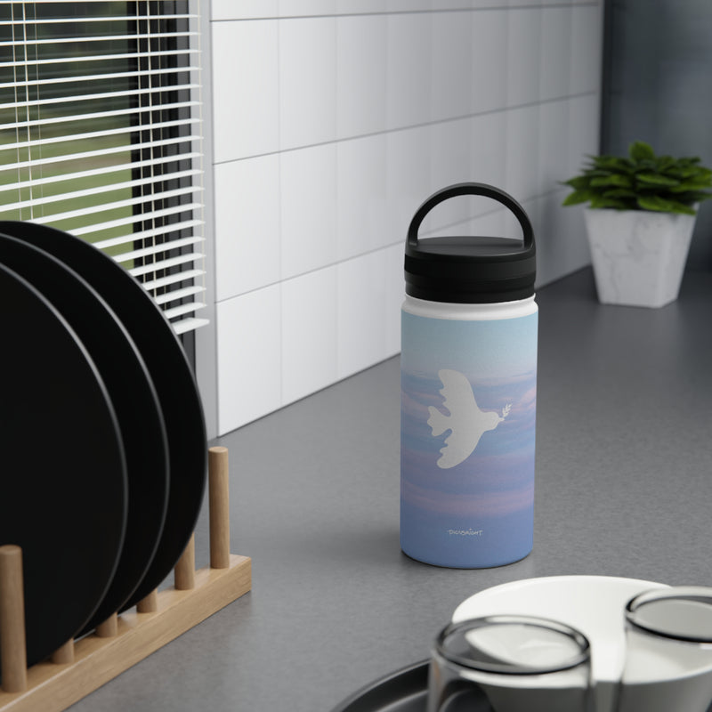 'Peaceful Dove' Stainless Water Bottle, Handle Lid