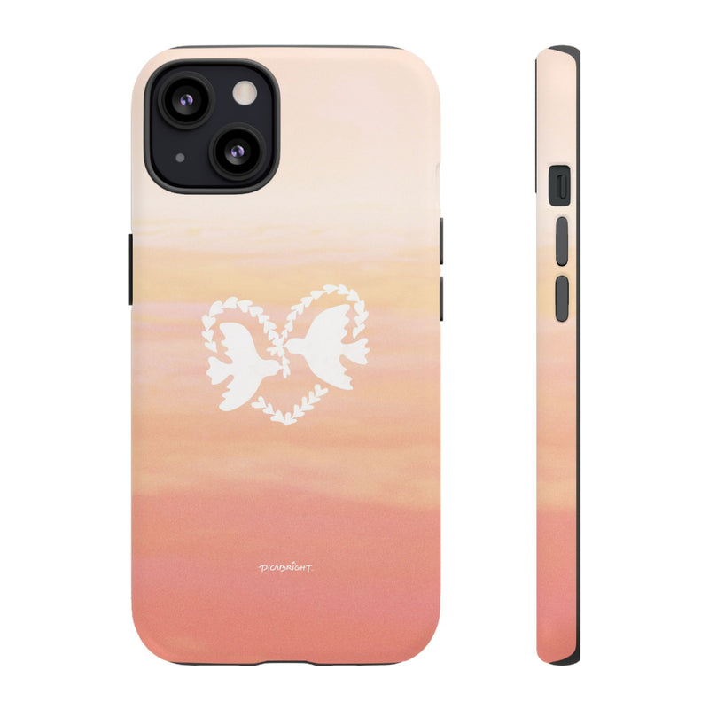 'Heart Doves of Love' Protective Matte Tough Case