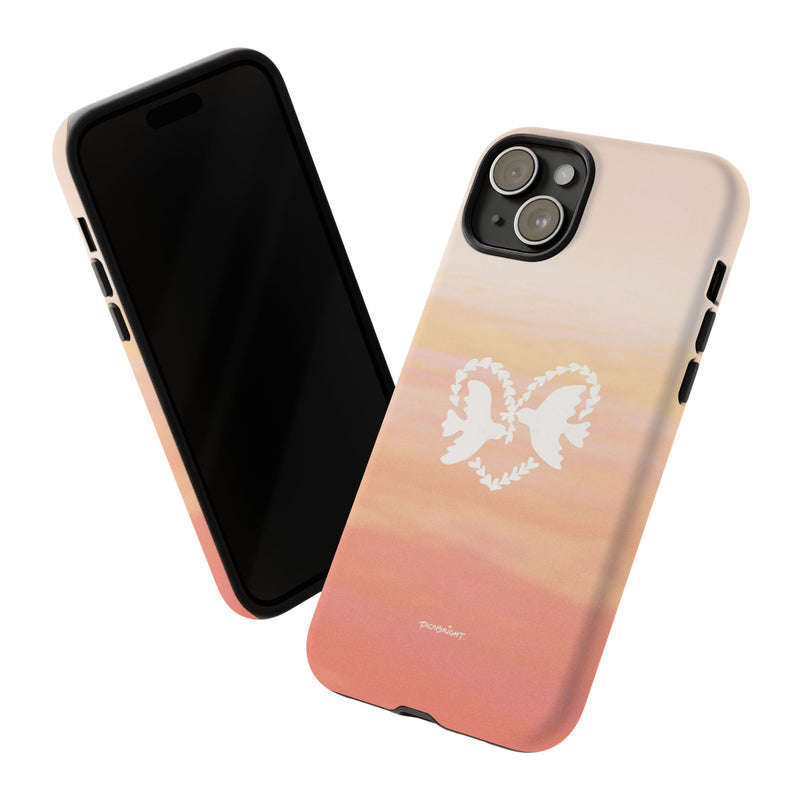 'Heart Doves of Love' Protective Matte Tough Case