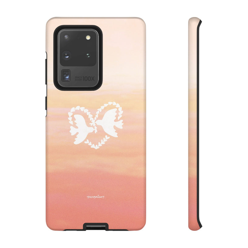 'Heart Doves of Love' Protective Matte Tough Case