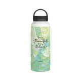 'Powerful Energy' Inspirational Stainless Steel Bottle, Handle Lid