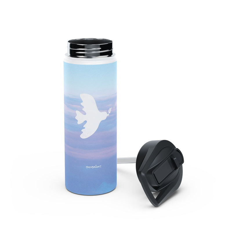 'Peaceful Dove' Stainless Water Bottle with Straw Lid