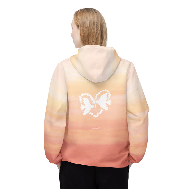 'Heart Doves of Love' Casual Windbreaker Jacket