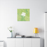 'Lucky Four-leaf Clover' Green Plant Canvas Art