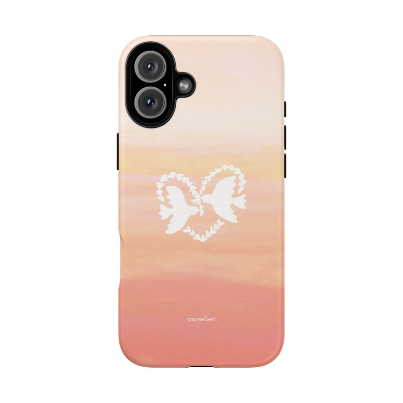 'Heart Doves of Love' Protective Matte Tough Case