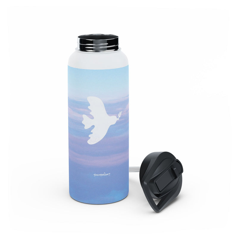 'Peaceful Dove' Stainless Water Bottle with Straw Lid