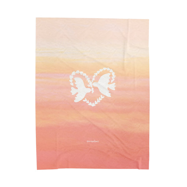 Wrap yourself in the ‘Heart Doves of Love’ plush blanket, featuring gentle dove imagery and soft pink orange cloud colors. Designed for warmth and to bring a sense of unity and emotional relief. PicaBright