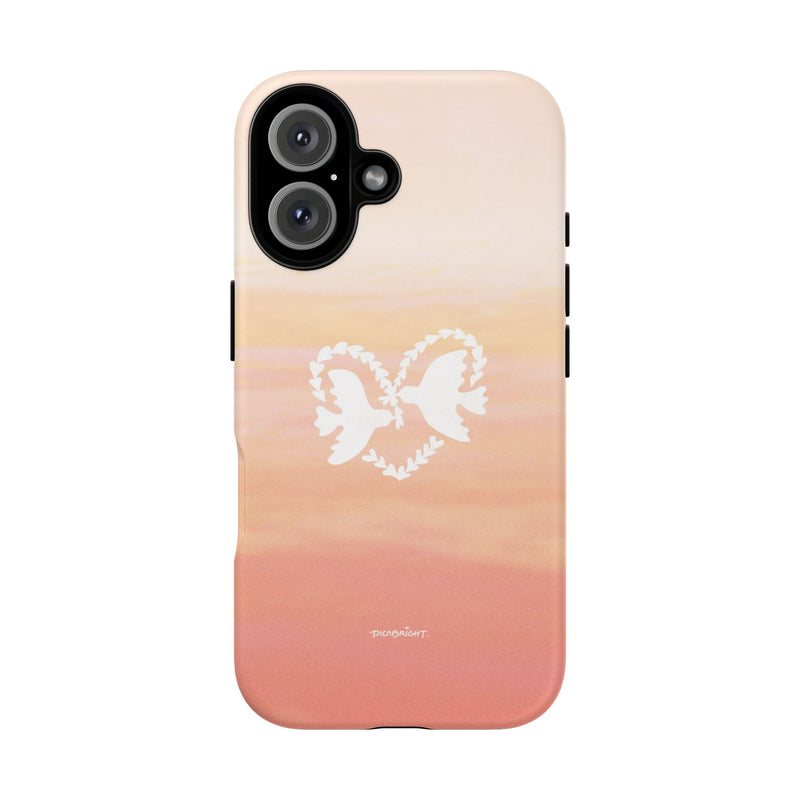 'Heart Doves of Love' Protective Matte Tough Case