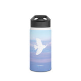 Find serenity with the 'Peaceful Dove' stainless water bottle, featuring a graceful dove above calming blue clouds and a convenient straw lid. Designed for easy hydration, it’s perfect for those seeking peace and focus on the go. PicaBright