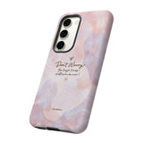 'Don't Worry, Tough Times Fade' Orchid Floral Caring Phone Case