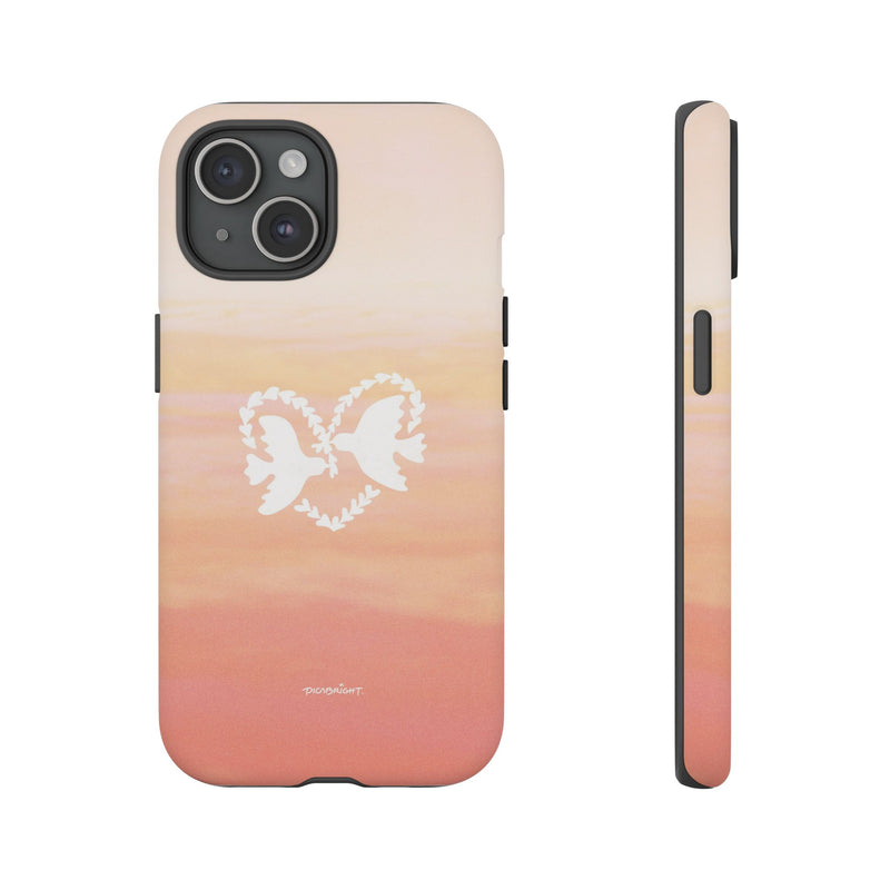 'Heart Doves of Love' Protective Matte Tough Case