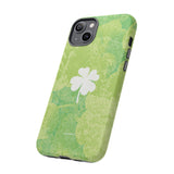 'Lucky Four-leaf Clover' Green Matte Phone Case