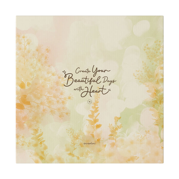 Transform your space with 'Your Beautiful Days' paradise-inspired art print, showcasing a serene orange floral wonderland. Perfect for uplifting your home or office while fostering a positive mindset. PicaBright