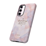 'Don't Worry, Tough Times Fade' Orchid Floral Caring Phone Case