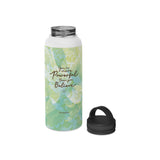 'Powerful Energy' Inspirational Stainless Steel Bottle, Handle Lid