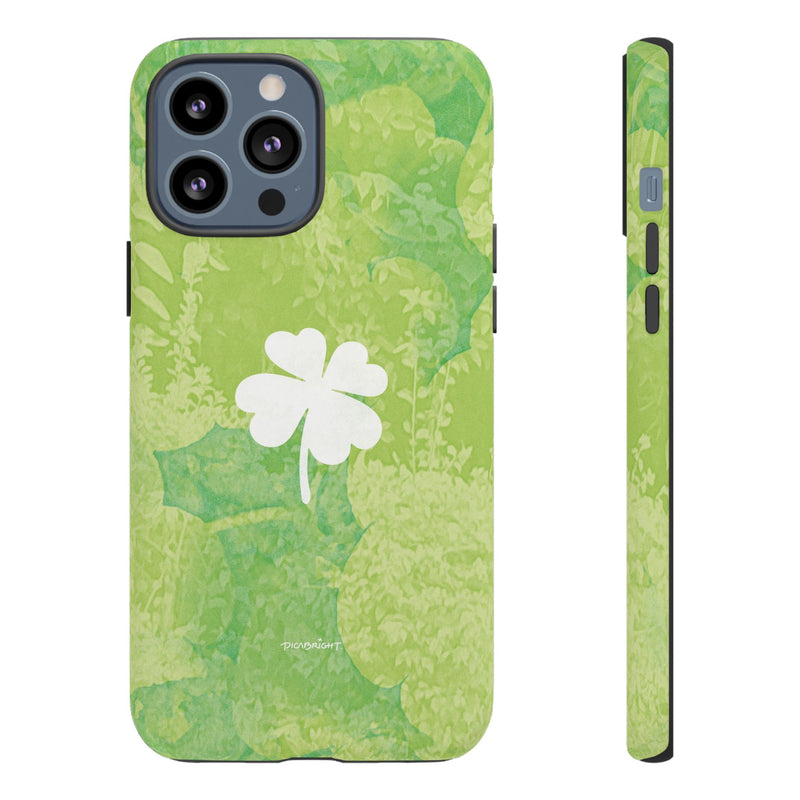 'Lucky Four-leaf Clover' Green Matte Phone Case