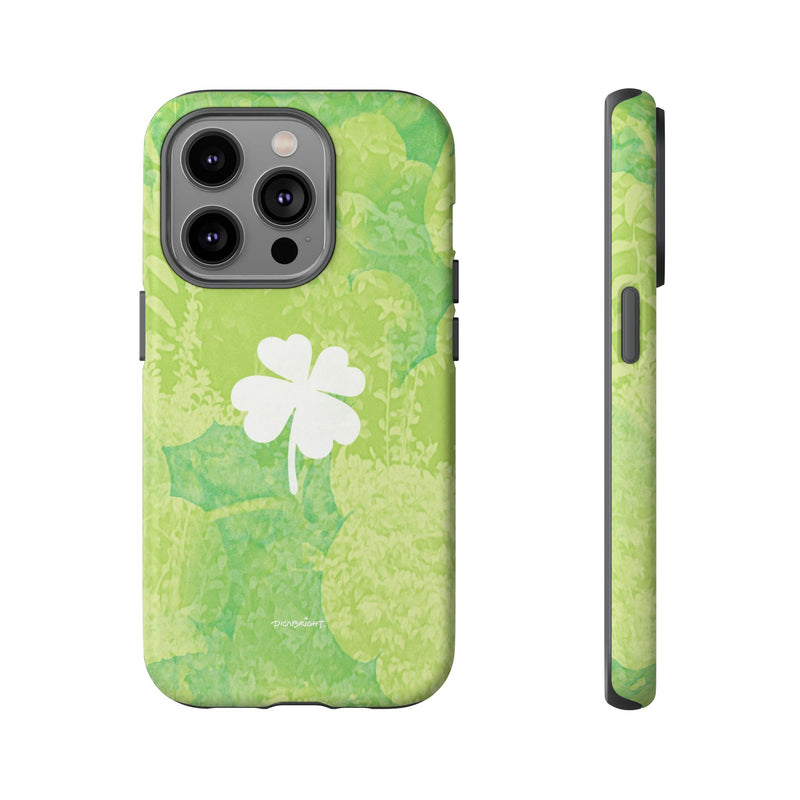 'Lucky Four-leaf Clover' Green Matte Phone Case