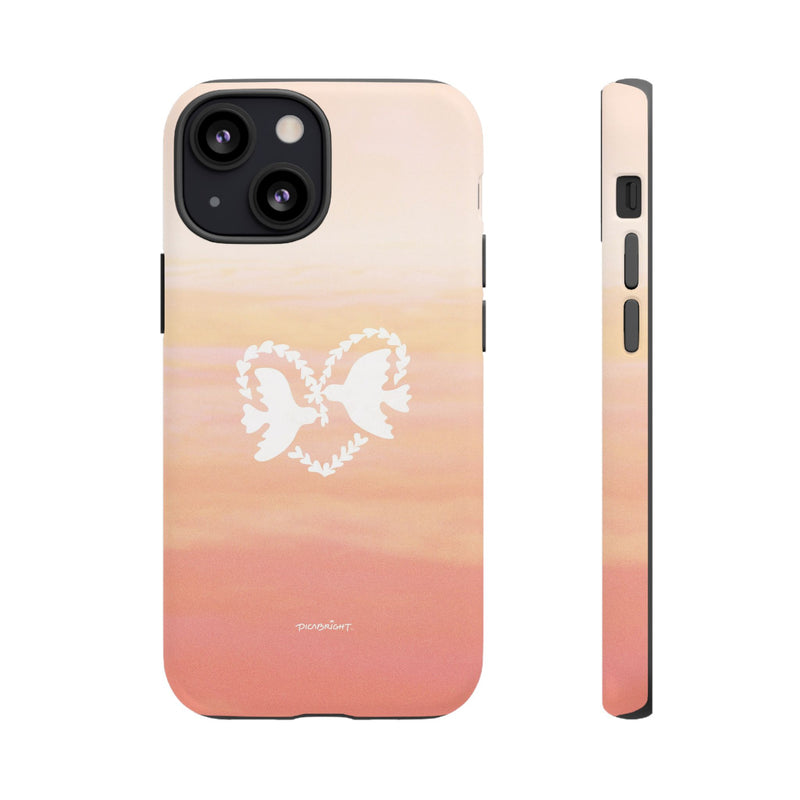 'Heart Doves of Love' Protective Matte Tough Case