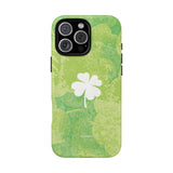 'Lucky Four-leaf Clover' Green Matte Phone Case