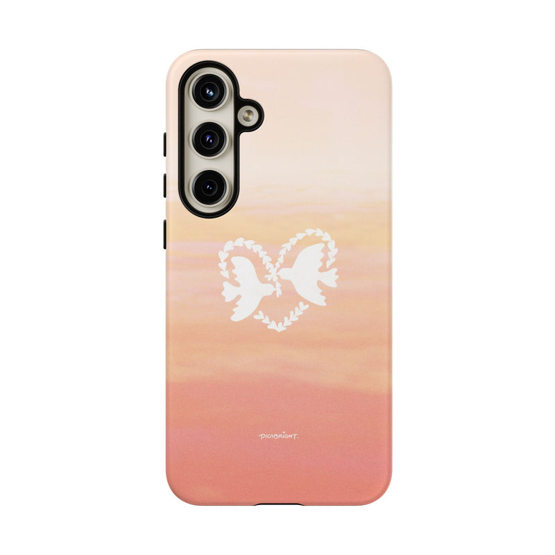 'Heart Doves of Love' Protective Matte Tough Case