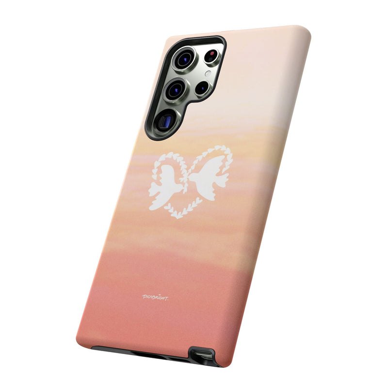 'Heart Doves of Love' Protective Matte Tough Case