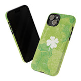 'Lucky Four-leaf Clover' Green Matte Phone Case