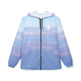 Stay protected with the 'Peaceful Dove' windbreaker jacket, designed with white dove and light blue cloud-inspired patterns. Lightweight and uplifting, perfect for soothing your mind on active days. PicaBright