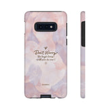 'Don't Worry, Tough Times Fade' Orchid Floral Caring Phone Case