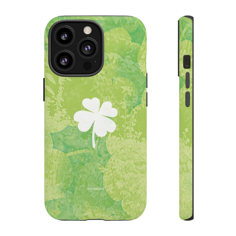 'Lucky Four-leaf Clover' Green Matte Phone Case