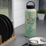 'Powerful Energy' Inspirational Stainless Steel Bottle, Handle Lid