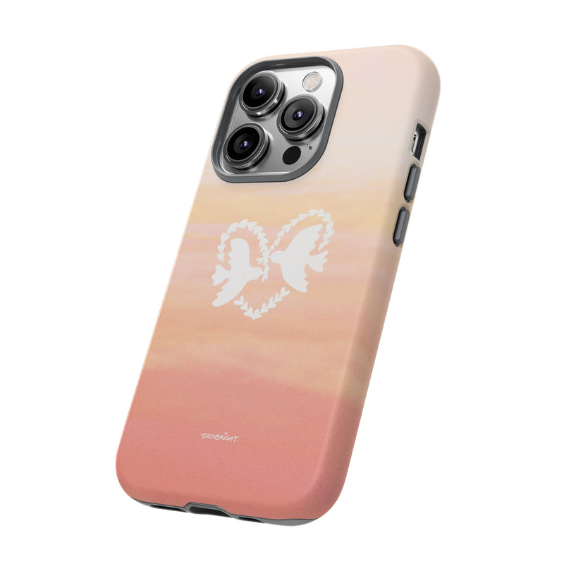 'Heart Doves of Love' Protective Matte Tough Case