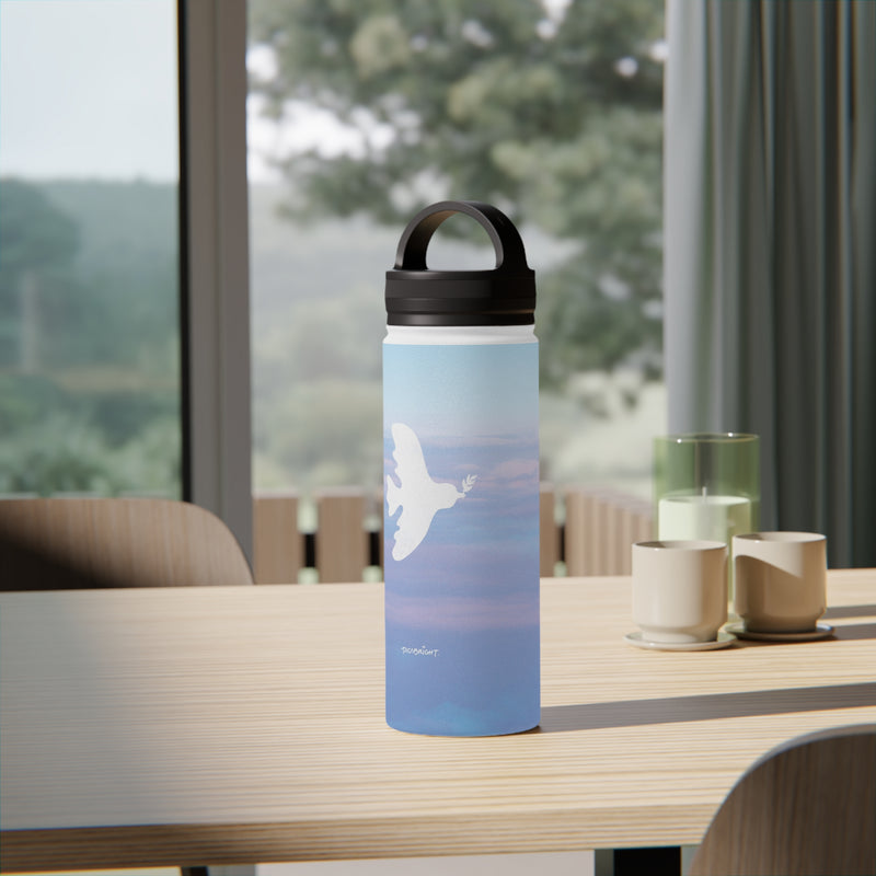 'Peaceful Dove' Stainless Water Bottle, Handle Lid