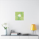 'Lucky Four-leaf Clover' Green Plant Canvas Art