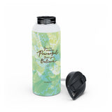 'Powerful Energy' Stainless Water Bottle with Straw Lid