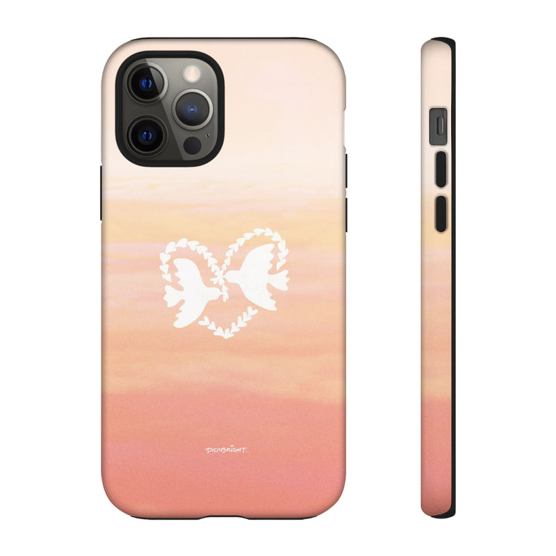 'Heart Doves of Love' Protective Matte Tough Case