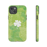 'Lucky Four-leaf Clover' Green Matte Phone Case