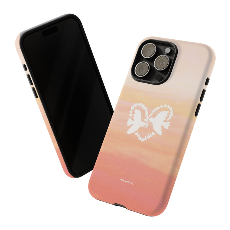 'Heart Doves of Love' Protective Matte Tough Case