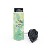 'Powerful Energy' Stainless Water Bottle with Straw Lid