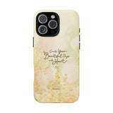 Protect your phone with the 'Your Beautiful Days' iPhone & Samsung tough case, featuring an inspiring orange floral wonderland design. Keep your phone safe and stylish while staying grounded in positivity. PicaBright